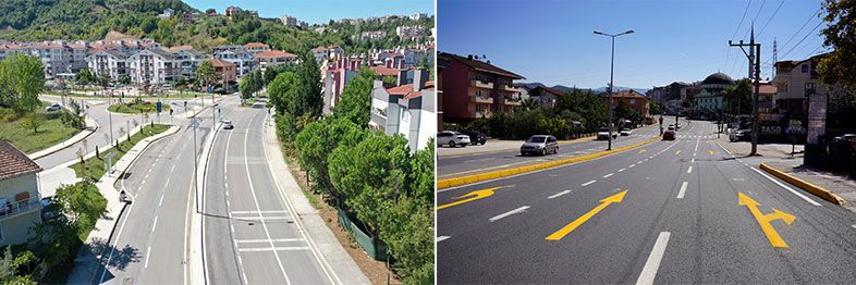 İpek yolu bulvarında trafik çizgileri çekildi