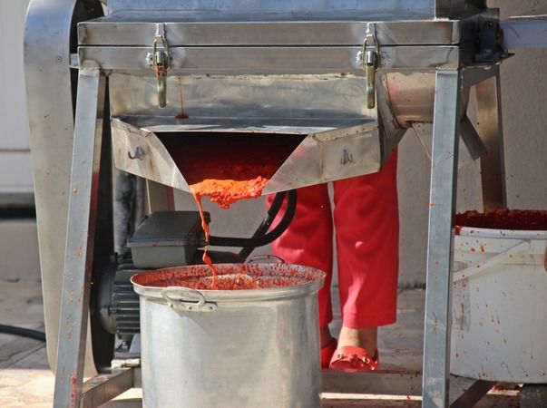 Kapı kapı dolaşıp, her gün farklı köyde ücretsiz salça çekiyorlar