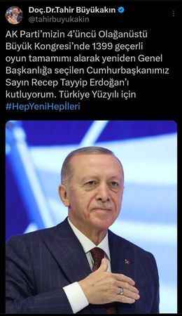 Erdoğan bir kez daha genel başkan seçildi