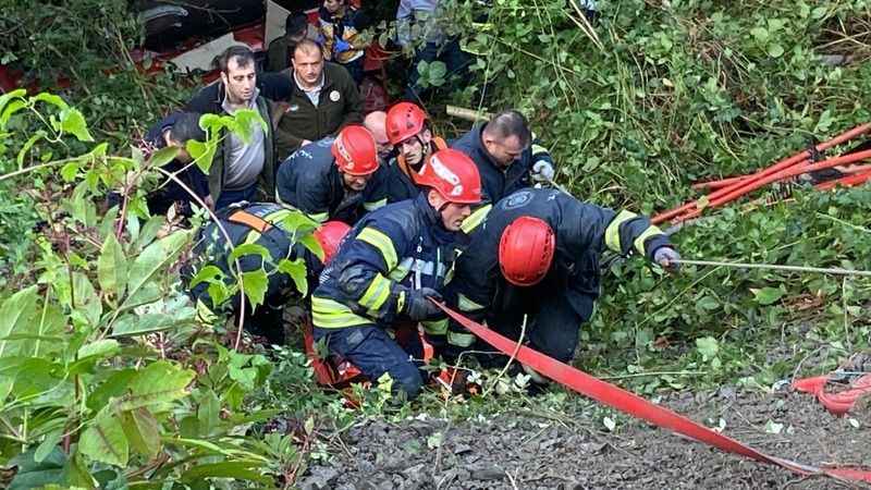 Orman İşletme arazözü 30 metrelik uçurumdan uçtu