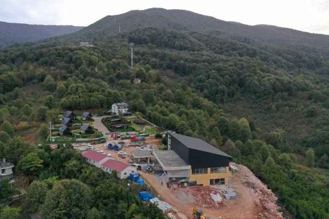 Teleferikte direkler tamam sıra taşıyıcı halatlara geldi  