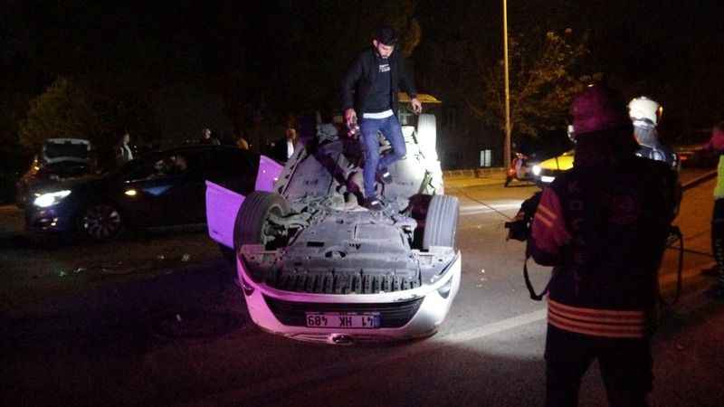 Trafik kazası geçiren eşinin yanına giderken kaza yaptı