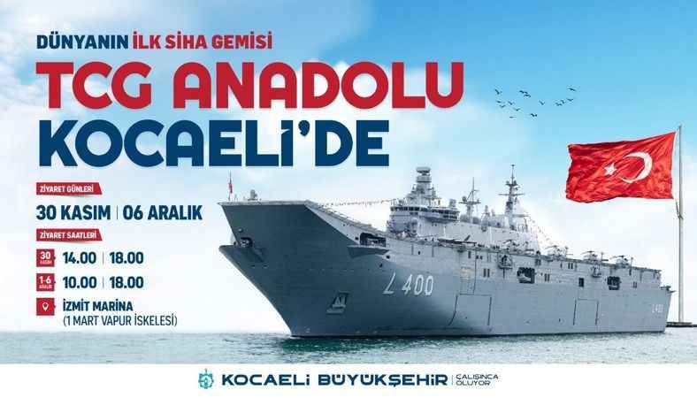 TCG Anadolu, Kocaeli’ye geliyor