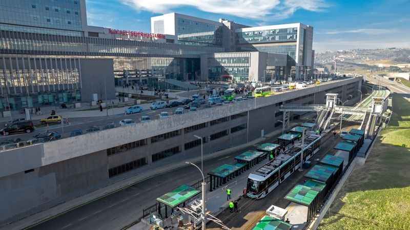 Şehir Hastanesi tramvayında test sürüşü yapıldı