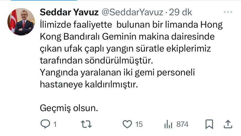 Gemide yangın çıktı: 2 yaralı