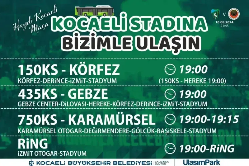 Kocaelispor - Gençlerbirliği maçı otobüs saatleri açıkladı